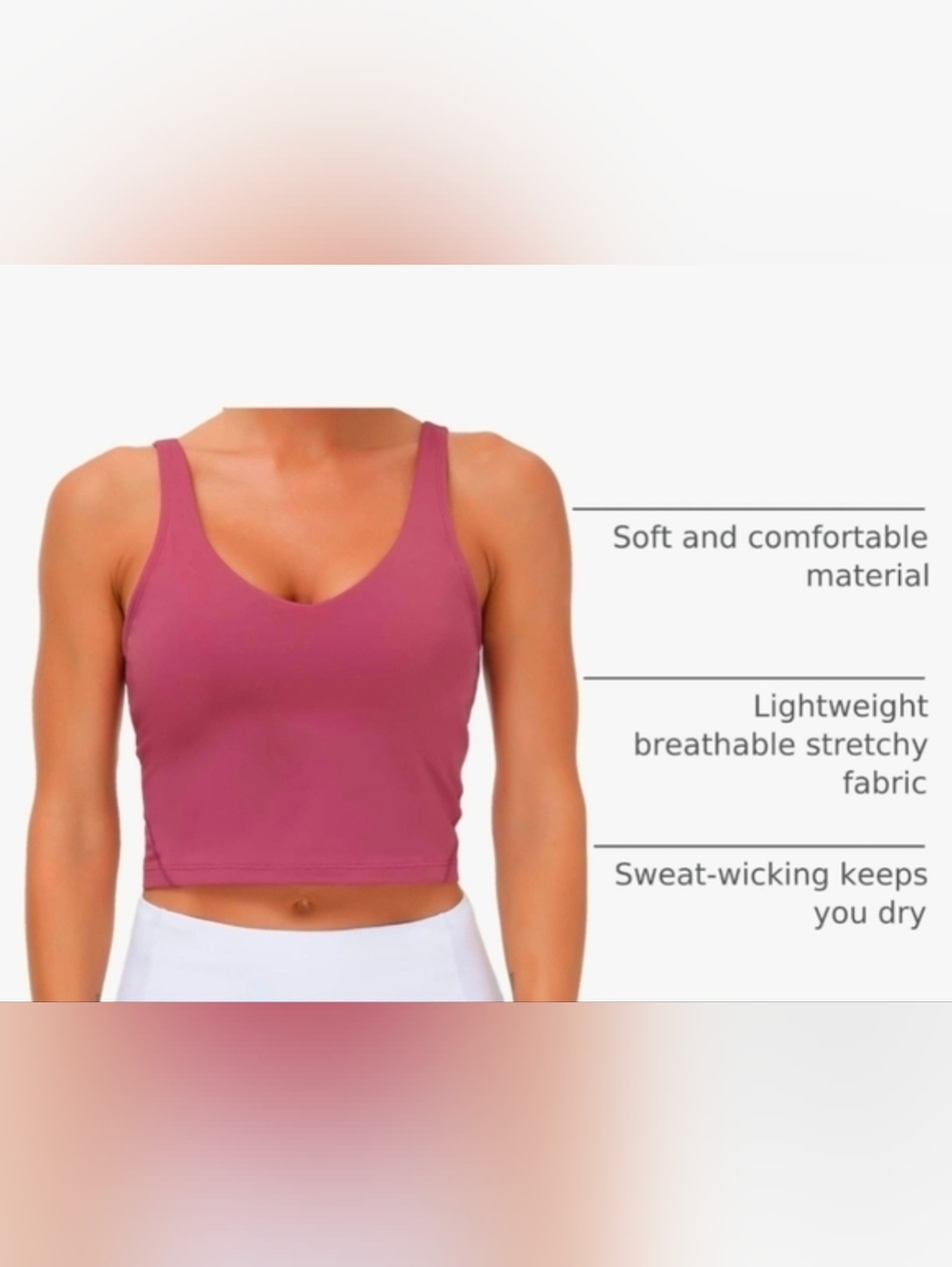 NWT "TGP" The Gym People Longline Sports Bra, Size Small - Picture 6 of 7